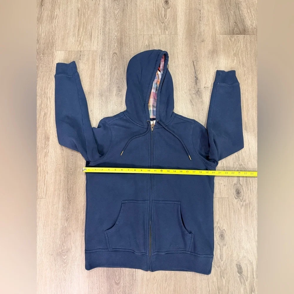 L.L. Bean Dark Blue Hoodie with Plaid Lining